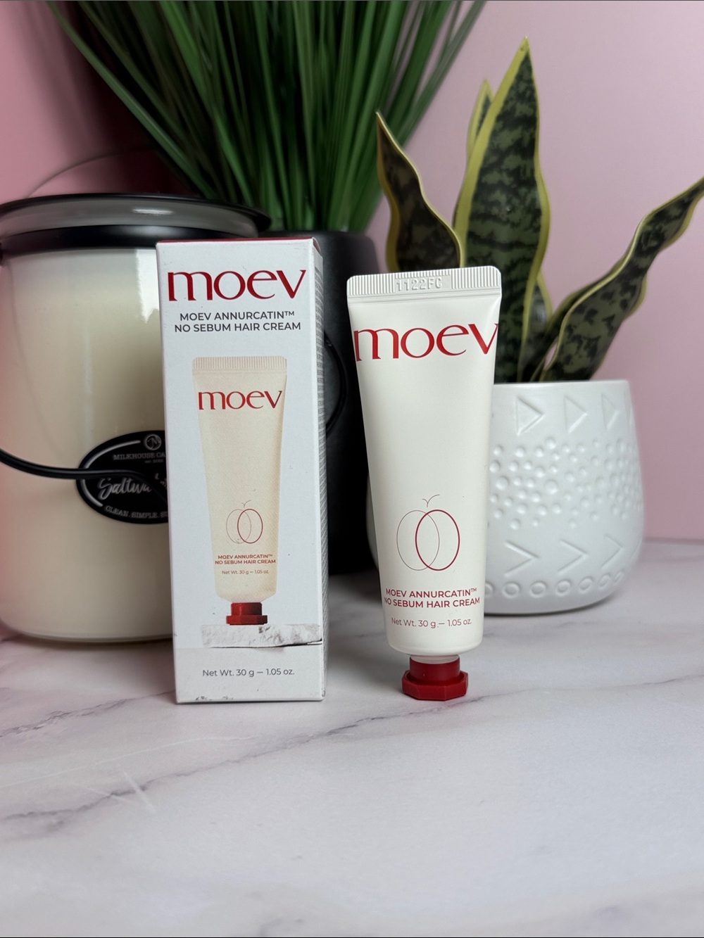 No Sebum Hair Cream — White Tube with Red Accents
